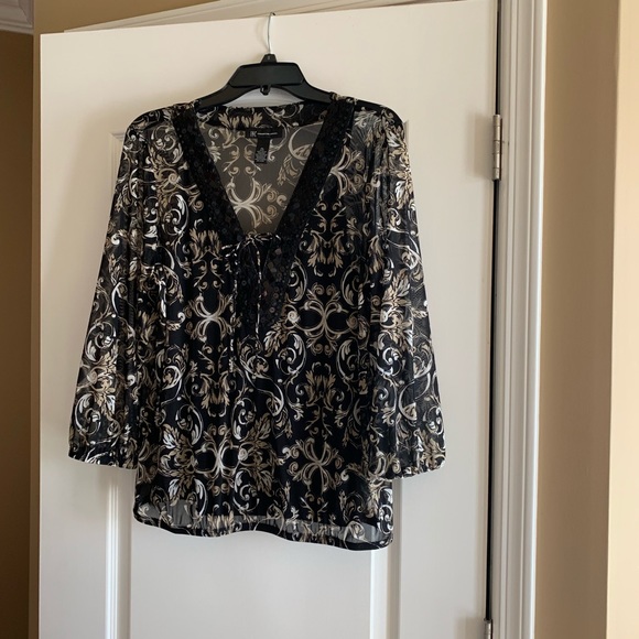 Black printed blouse - Picture 5 of 7